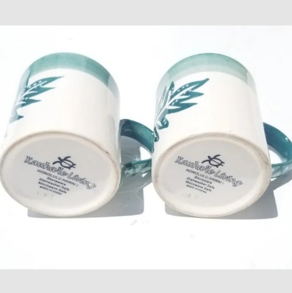 ❌️SOLD❌️ VTG Lot of 2 Fern Mug by Kauhale Living Hawaii Fern Stoneware Cups - Picture 2 of 4